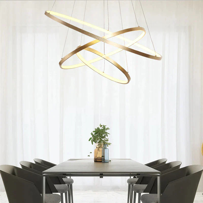 Lustra Led 154W Wonder Gold 3 Segmente Telecomanda Lighting Fixtures