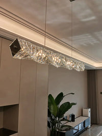LED осветително тяло 38W Cristal WAVE сребристо с дистанционно