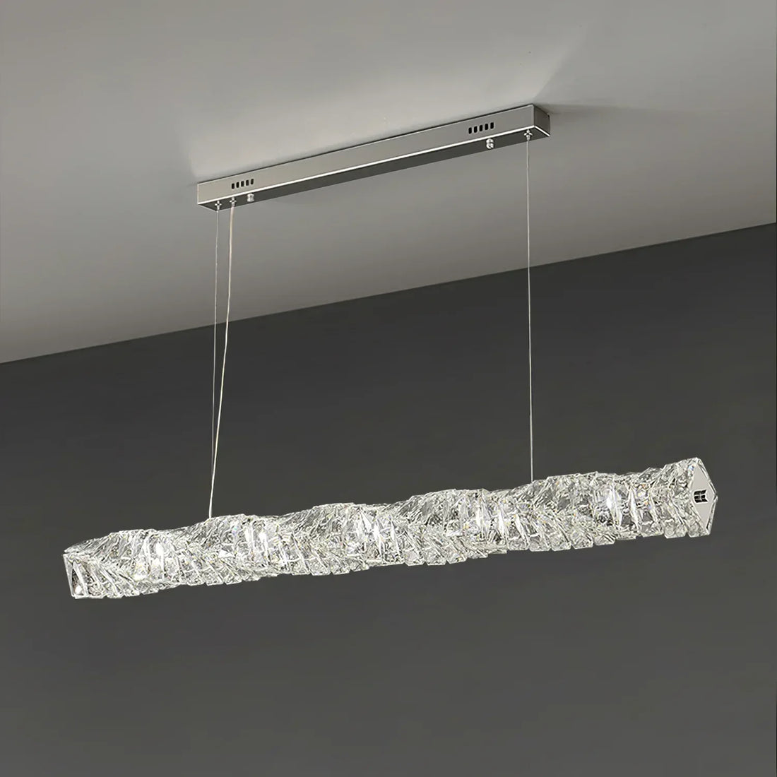 LED осветително тяло 38W Cristal WAVE сребристо с дистанционно