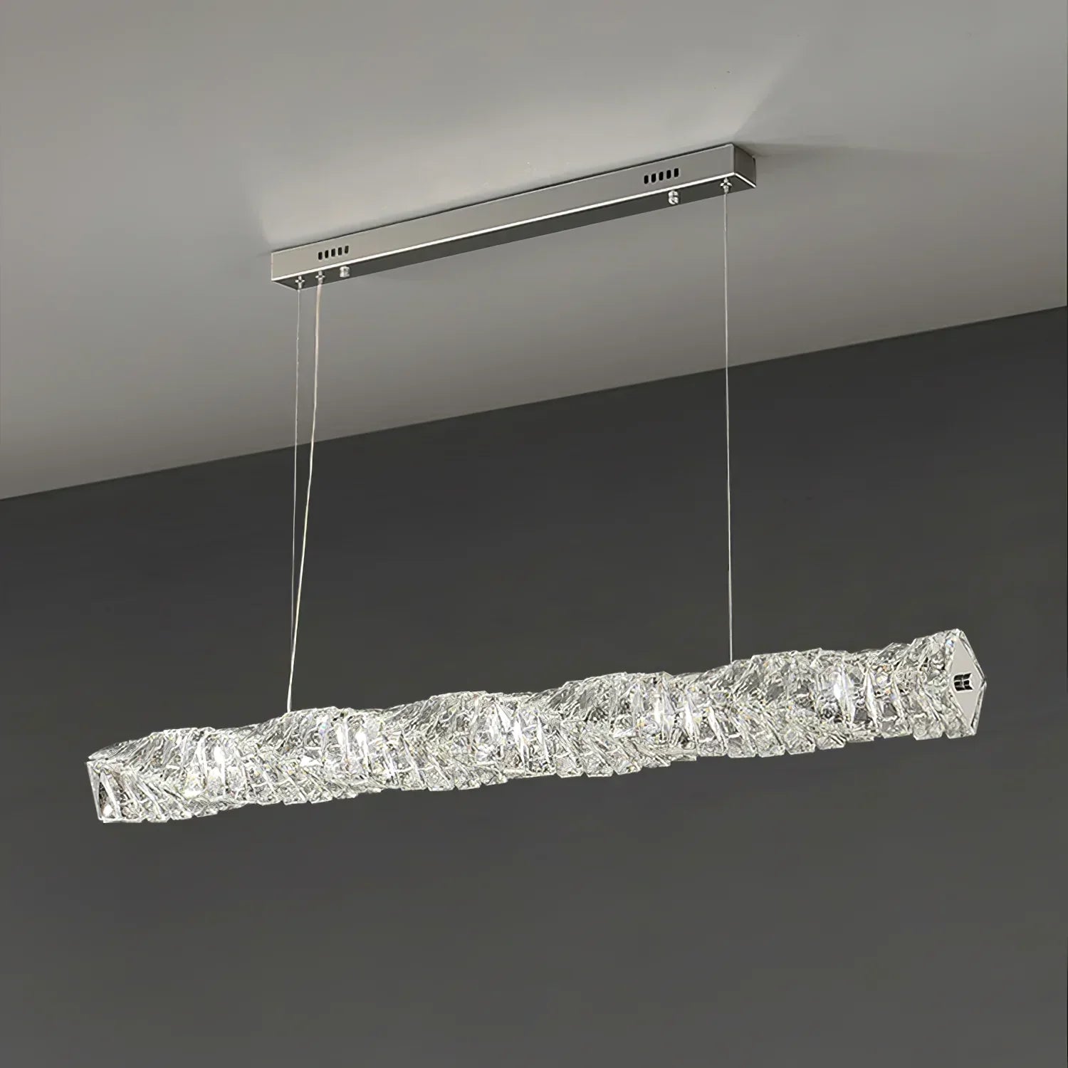 LED осветително тяло 38W Cristal WAVE сребристо с дистанционно