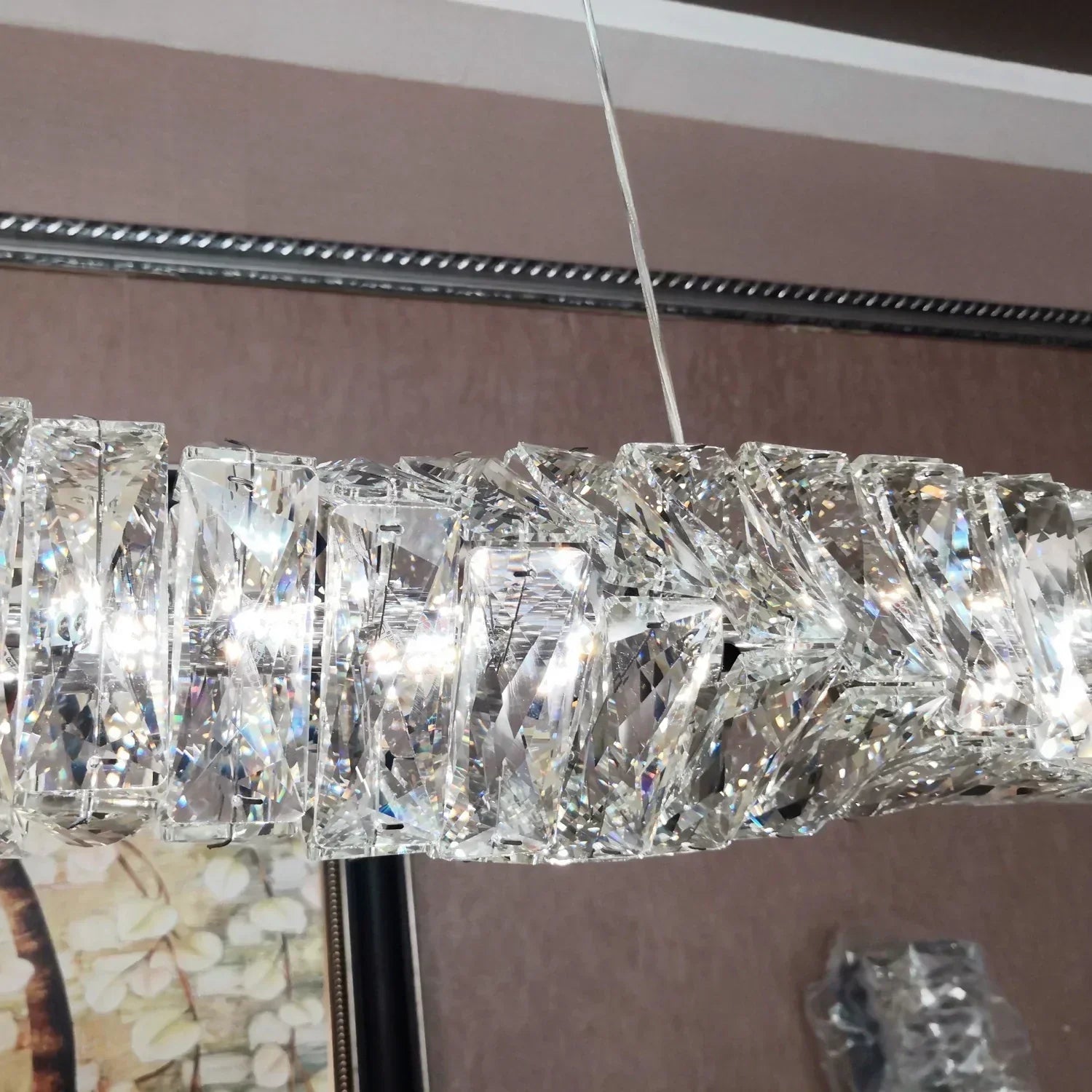 LED осветително тяло 38W Cristal WAVE сребристо с дистанционно