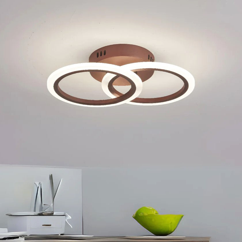 LED осветително тяло 1+1 Circle Design кафяв Еквивалент 300W с дистанционно