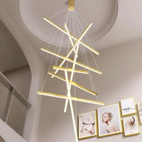LED осветително тяло 9 Geometric GOLD Lines висящо еквивалент 1200W 300CM