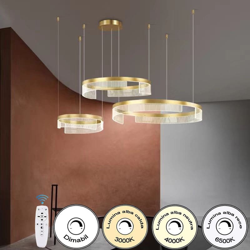 LED Полилей KYZO Royal Gold – 3 Подвижни Сегмента, Еквивалент 1200W, с дистанционно