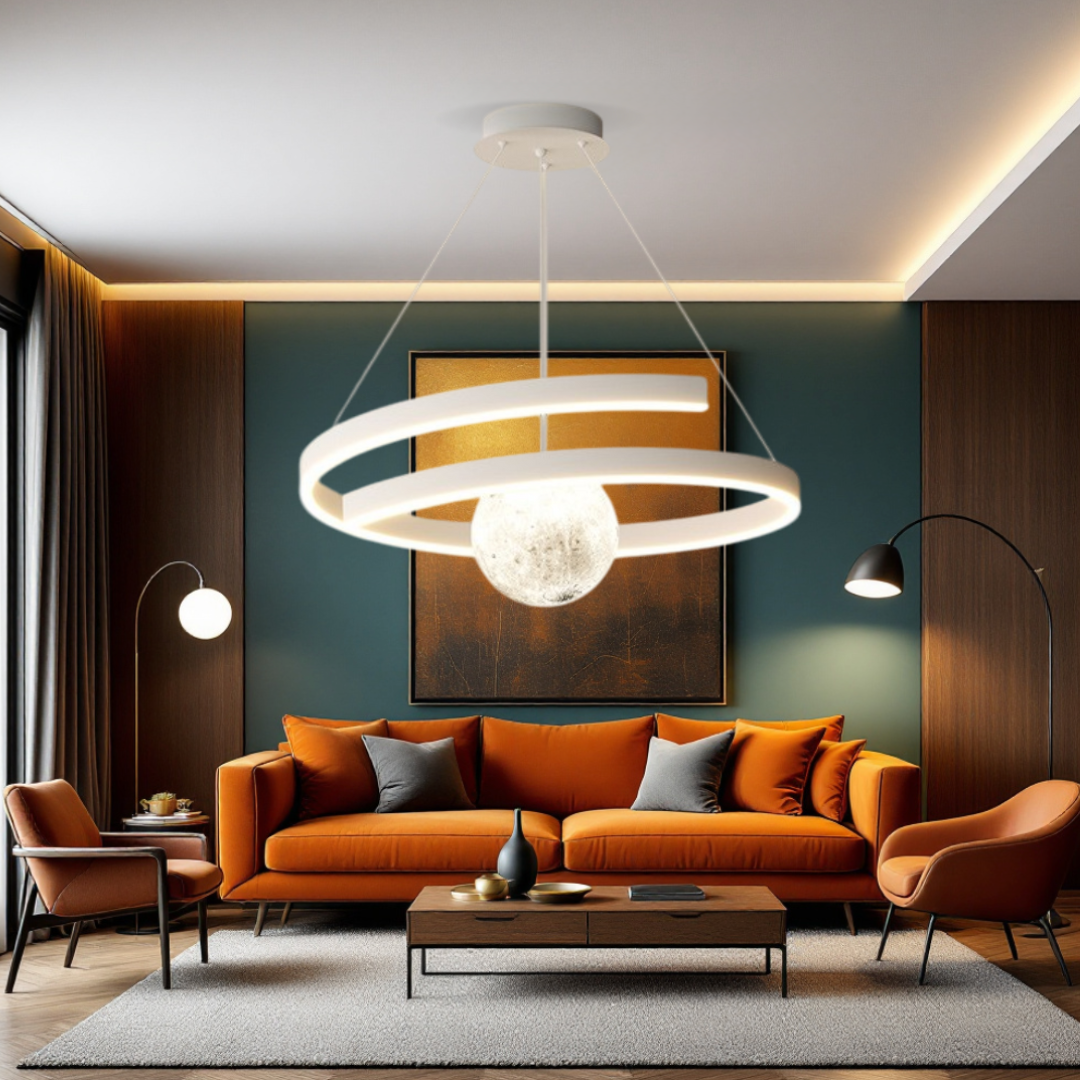 Осветително тяло LED висящо INFINITY SPHERE бяло, еквивалент 500W