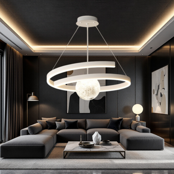 Осветително тяло LED висящо INFINITY SPHERE бяло, еквивалент 500W