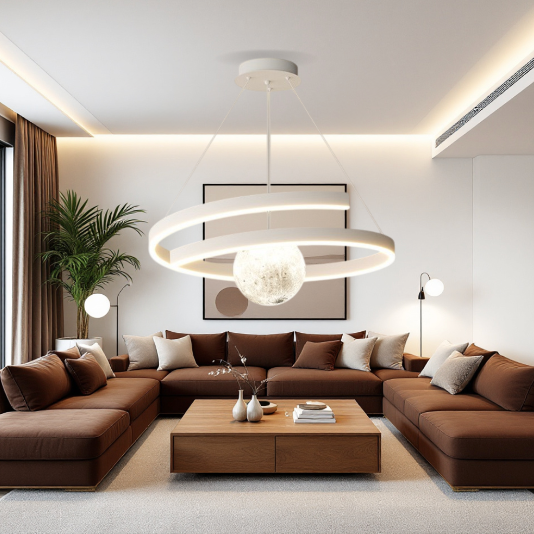 Осветително тяло LED висящо INFINITY SPHERE бяло, еквивалент 500W