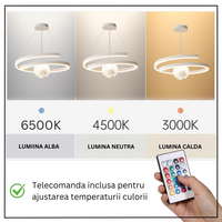 Осветително тяло LED висящо INFINITY SPHERE бяло, еквивалент 500W