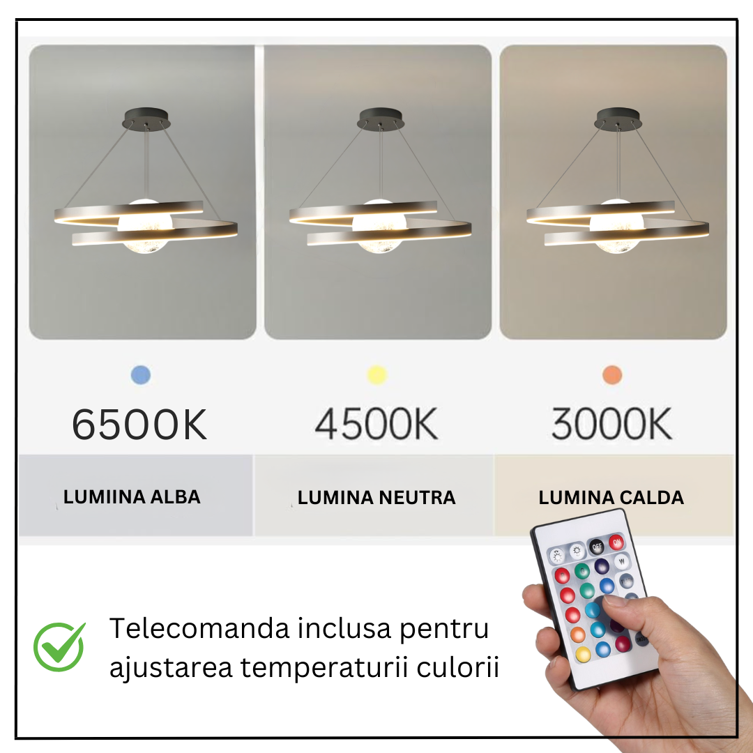 LED осветително тяло тип пендел INFINITY SPHERE черна Еквивалент 500W