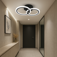 LED осветително тяло 1+1 Circle Design Black Еквивалент 300W Дистанционно управление