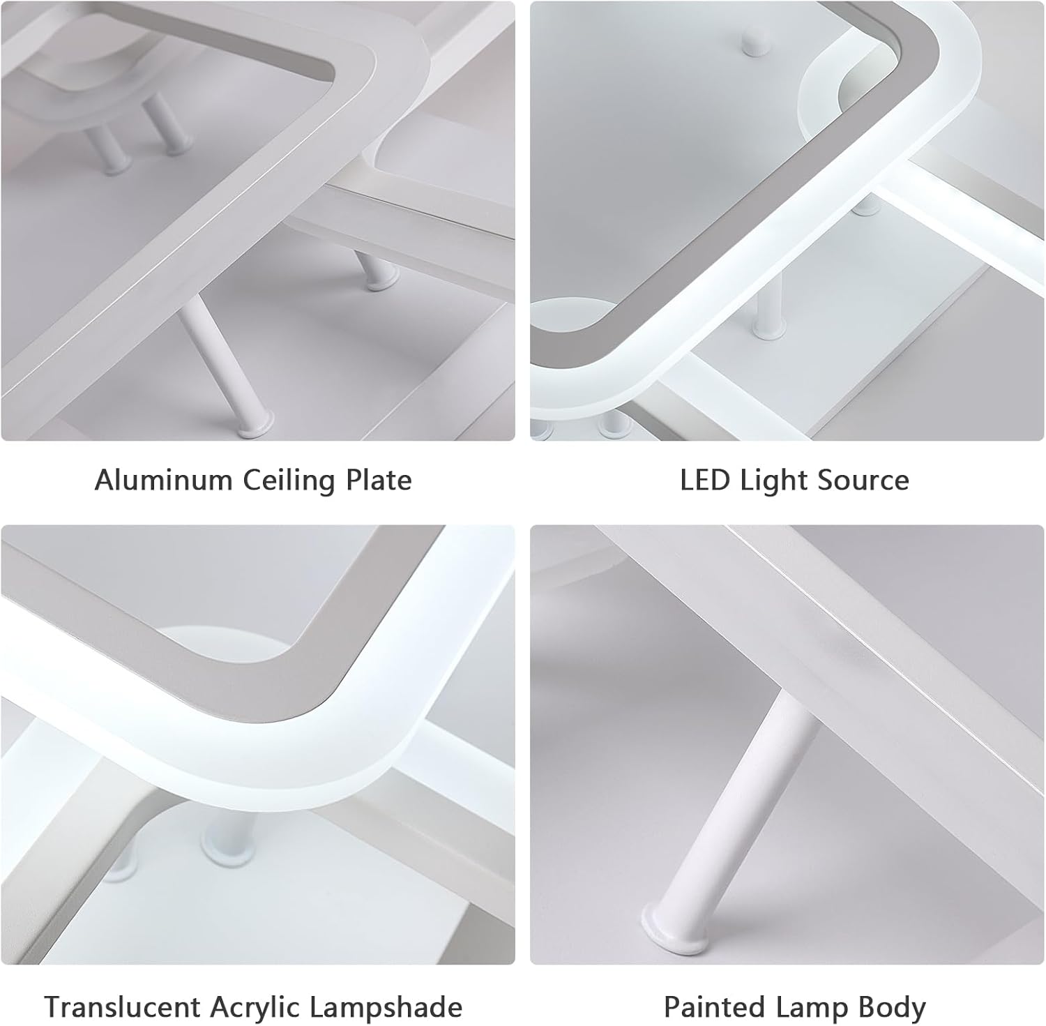 LED осветително тяло 4+1 SQUARE Бяло Еквивалент 400W Дистанционно