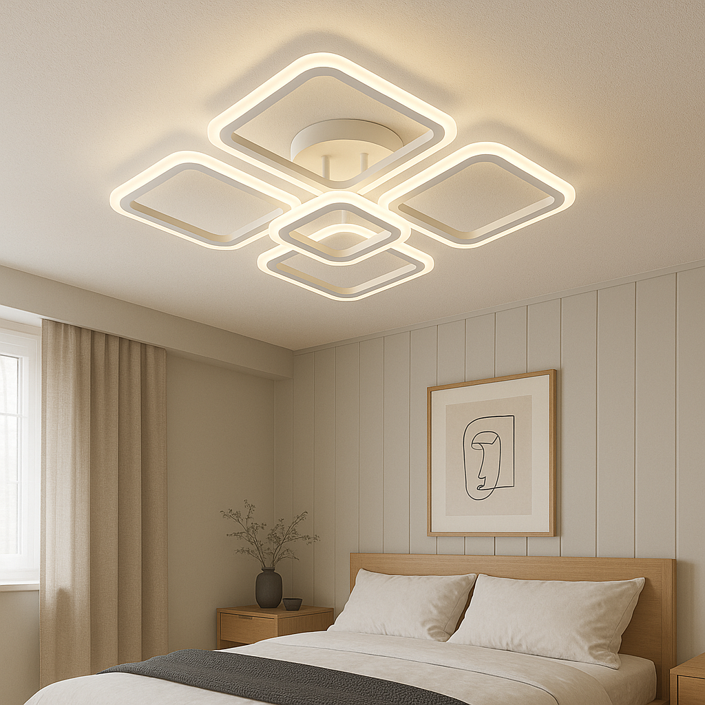 LED осветително тяло 4+1 SQUARE Бяло Еквивалент 400W Дистанционно