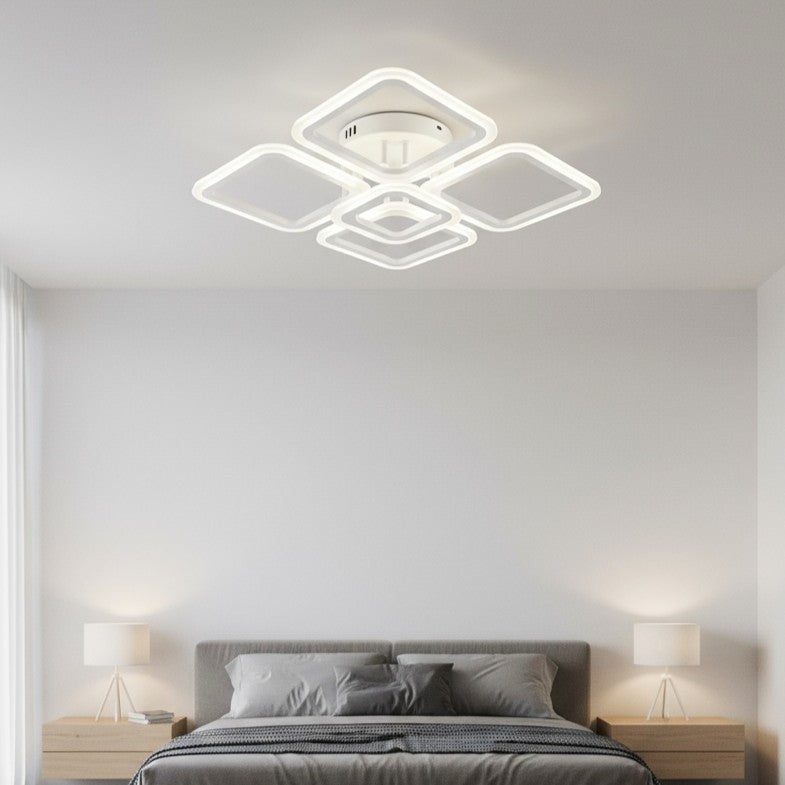 LED осветително тяло 4+1 SQUARE Бяло Еквивалент 400W Дистанционно