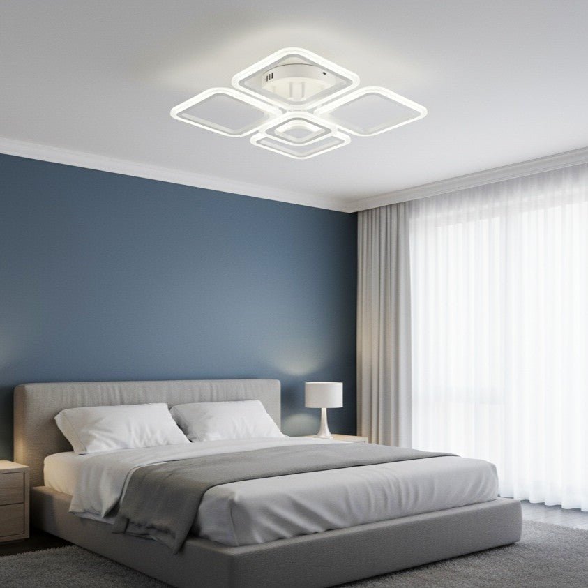 LED осветително тяло 4+1 SQUARE Бяло Еквивалент 400W Дистанционно