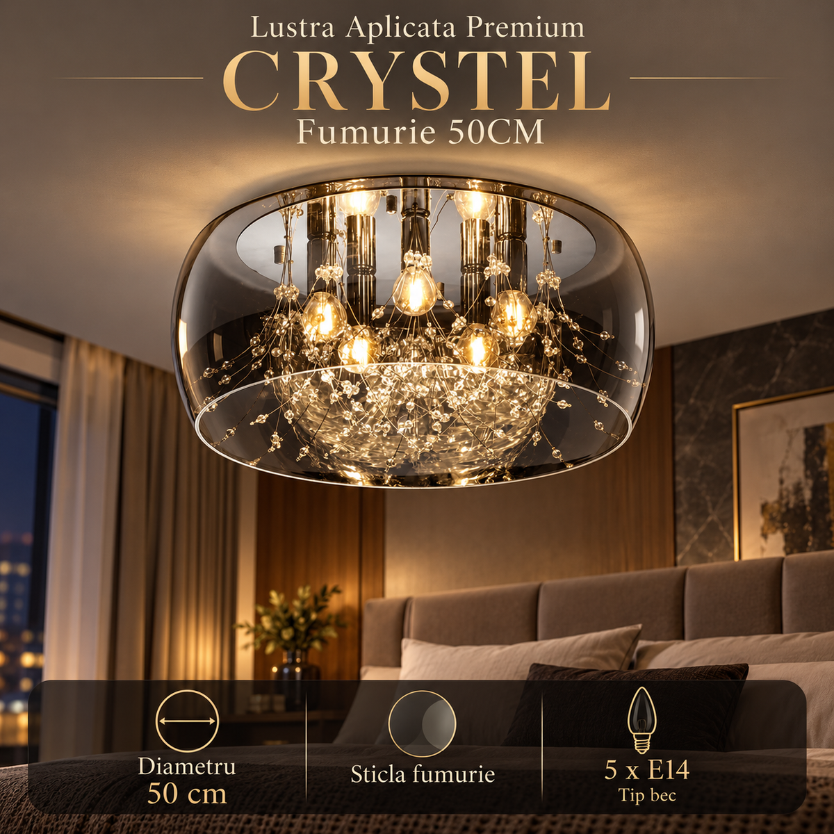 Осветително тяло Luxury CRYSTEL 50cm