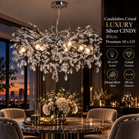 Полилей кристал LUXURY Silver CINDY 80cm