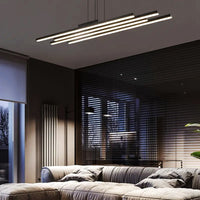 LED осветително тяло висящо 4 Linnes Black еквивалент 400W с дистанционно