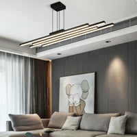 LED осветително тяло висящо 4 Linnes Black еквивалент 400W с дистанционно