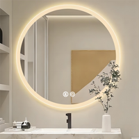 Кръгло LED огледало 60cm, 3 вида светлина, против запотяване и Touch OD012