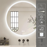 Кръгло LED огледало 60cm, 3 вида светлина, против запотяване и Touch OD012