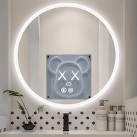 Кръгло LED огледало 70cm, 3 вида светлина, против замъгляване и Touch OD013