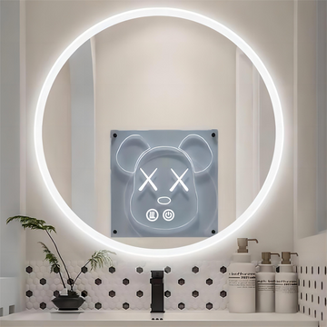 Кръгло LED огледало 70cm, 3 вида светлина, против замъгляване и Touch OD013