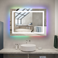 LED огледало RGB 80x60cm, 3 вида светлина, против запотяване и Touch OD014-RGB