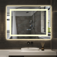 LED огледало RGB 80x60cm, 3 вида светлина, против запотяване и Touch OD014-RGB