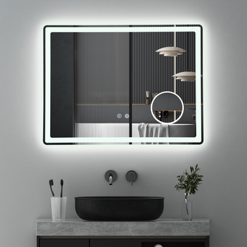 LED огледало 80x60cm, лупа, 3 вида светлина, против запотяване и Touch OD023