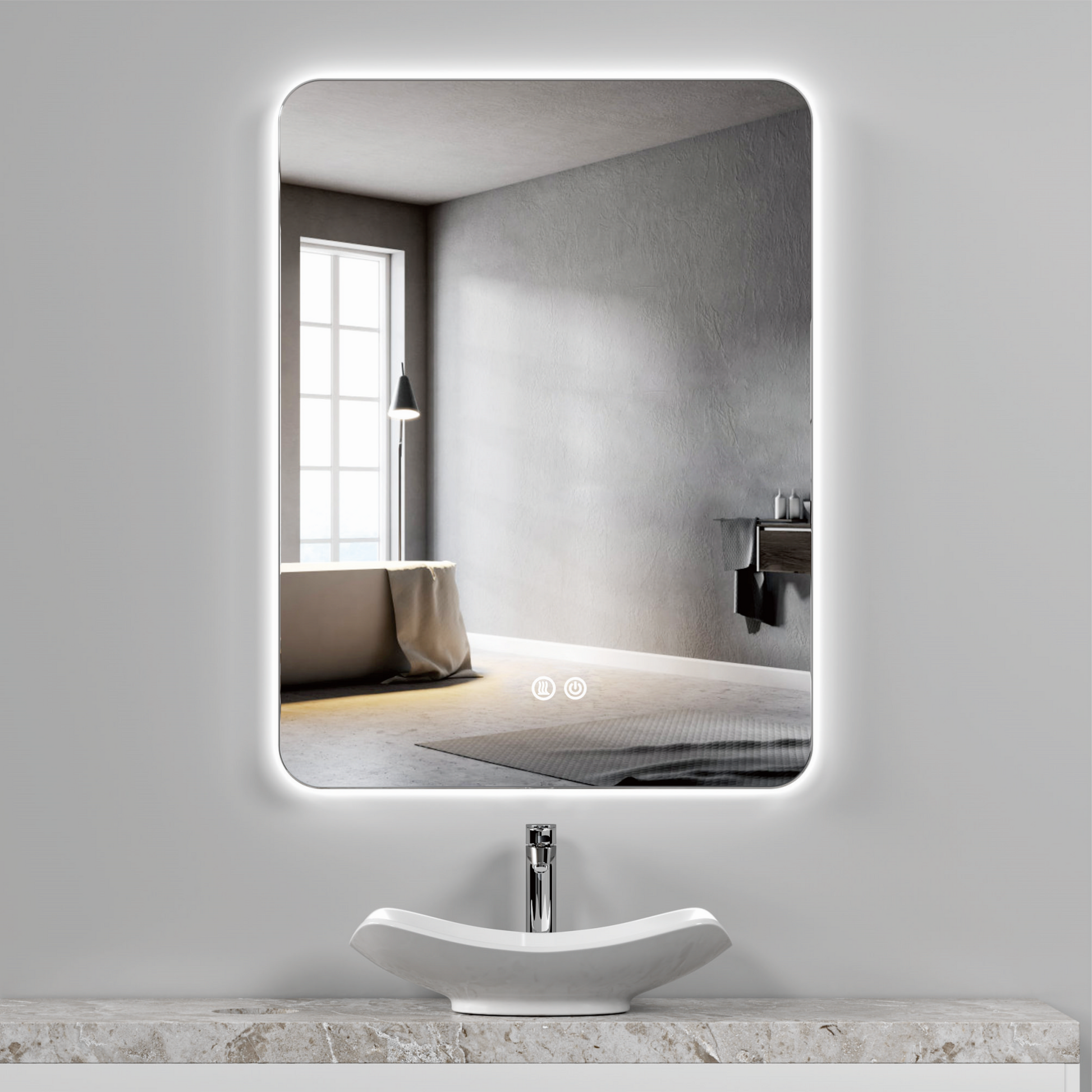 LED огледало 60x80cm, 3 вида светлина, против запотяване и Touch OD031