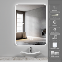LED огледало 60x80cm, 3 вида светлина, против запотяване и Touch OD031