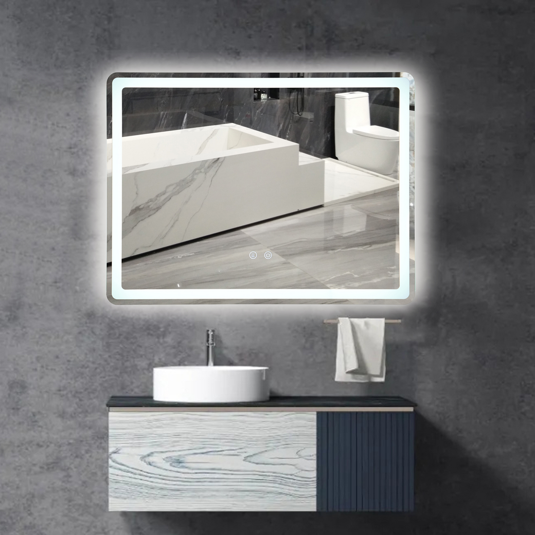 LED огледало 80x60cm, 3 вида светлина, против запотяване и Touch OD037Y