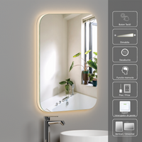 LED огледало 50x70cm, 3 вида светлина, против запотяване и Touch OD038