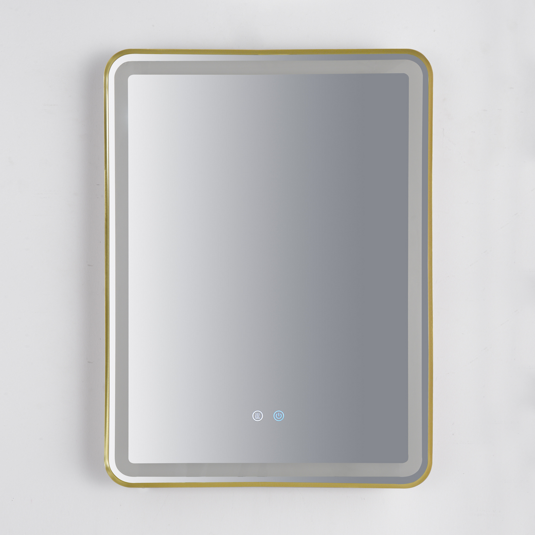 LED огледало 60x80cm Златиста рамка, 3 вида светлина, против замъгляване и Touch OD039/GD