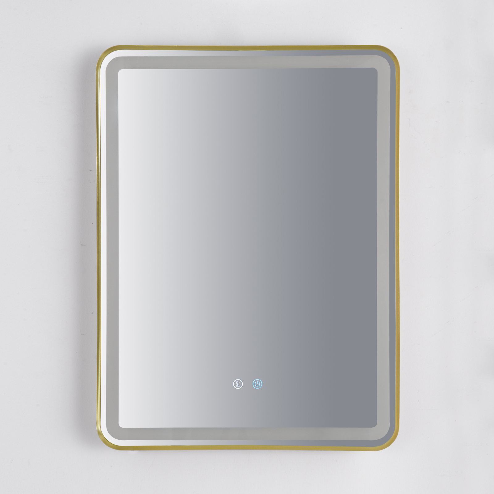LED огледало 60x80cm Златиста рамка, 3 вида светлина, против замъгляване и Touch OD039/GD