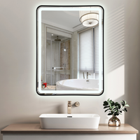 LED огледало 60x80cm с черна рамка, 3 вида светлина, против запотяване и Touch OD039/BK