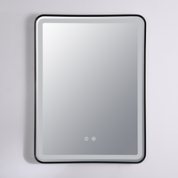 LED огледало 60x80cm с черна рамка, 3 вида светлина, против запотяване и Touch OD039/BK
