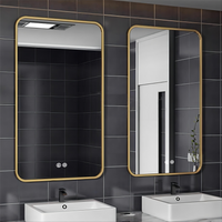 LED огледало 60x80cm Златиста рамка, 3 вида светлина, против замъгляване и Touch OD041/GD