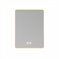 LED огледало 60x80cm Златиста рамка, 3 вида светлина, против замъгляване и Touch OD041/GD
