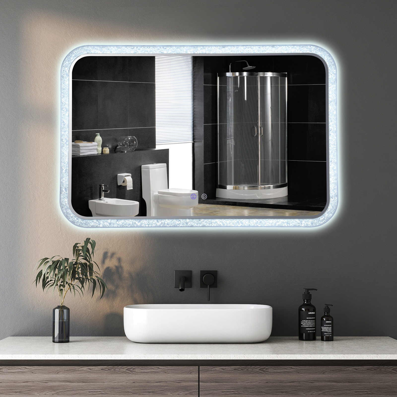 LED огледало 98x65cm, 3 вида светлина, против запотяване и Touch OD052