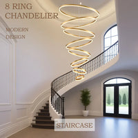 Lustra Led Wonderland Luxury Gold 8 Segmente Echivalent 3000W Telecomanda Chandeliers