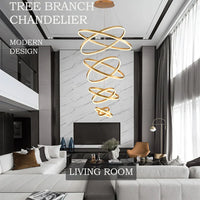 Lustra Led Wonderland Luxury Gold 8 Segmente Echivalent 3000W Telecomanda Chandeliers