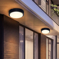 LED аплик 18W кръгъл BAT черна външен Еквивалент 150W