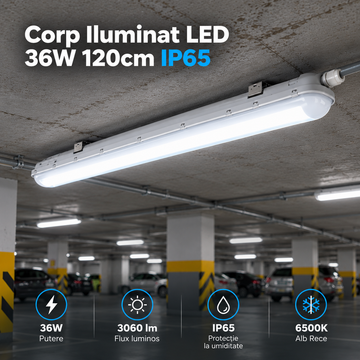 LED осветително тяло 36W 120cm IP65 за външен монтаж