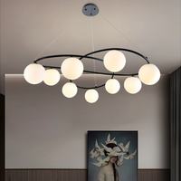 Lustra Suspendata DIONIS Black Abajur Mat 9xE27 Chandeliers