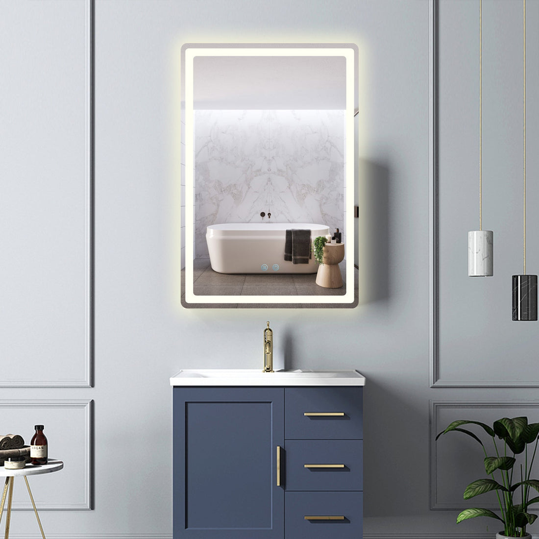 LED огледало 60x90cm, 3 вида светлина, против запотяване и Touch OD057