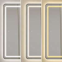 LED огледало с Touch 50x160cm свободностоящо черно с тъпи ъгли
