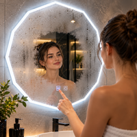 LED огледало Dodecagon с функция Touch и Обезмъгляване