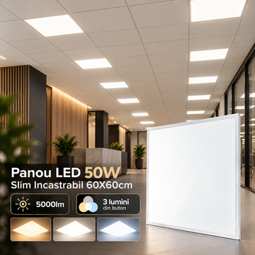 Panou LED 50W 60X60cm Slim Incastrabil Alb CCT