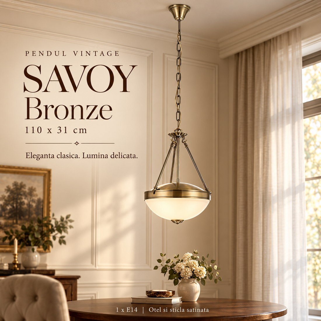Пендел винтидж SAVOY бронз 110x31CM
